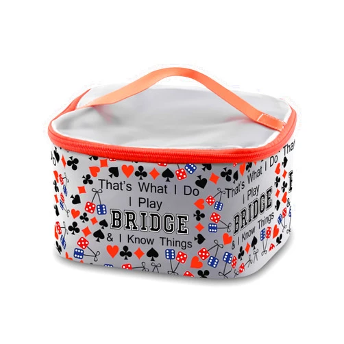 PXTIDY Lucky Bridge Casino Bag Gambler Bridge Players Gifts That What I Do I Play Bridge Gamble Toiletry Organizer Bag