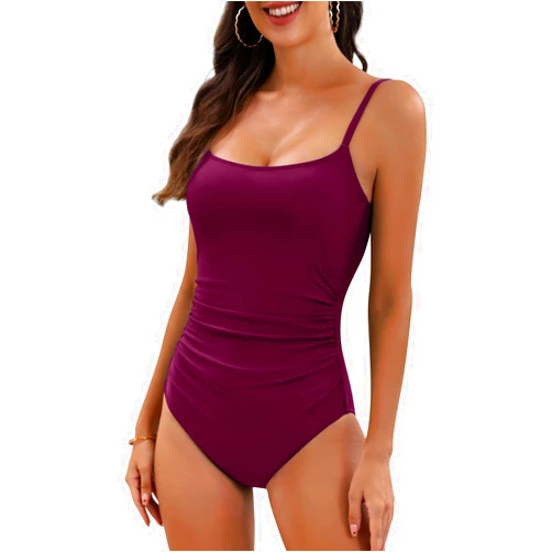 Eomenie Women's One Piece Swimsuits Tummy Control Ruched Bathing Suit 1 Piece Swimwear