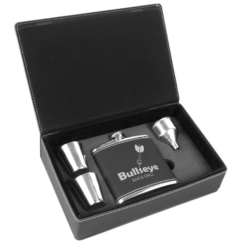 OEZZO Personalized Flask with Gift Box, Engraved 6oz Stainless Steel Flask, Custom Flask Gift Set, Groomsmen Gifts, Best Man, Weddings