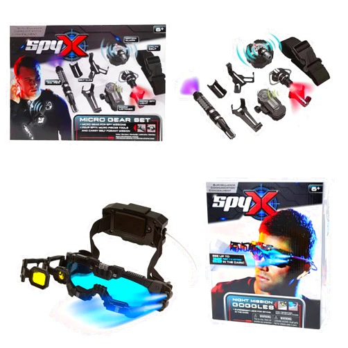 SpyX / Micro Gear Set + Night Mission Goggles - 4 Must-Have Spy Tools Attached to an Adjustable Belt + LED Light Beams Glasses! Jr Spy Fan Favorite & Perfect for Your Spy Gear Collection!