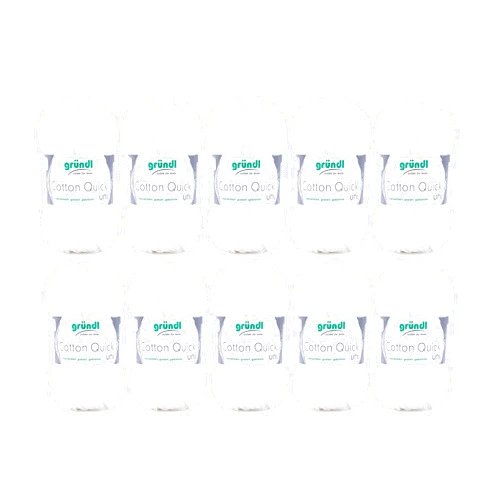 Grundl Wool, Cotton, White, 10 x 50 g