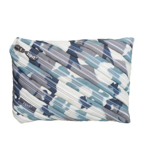 ZIPIT Camo Pencil Case for Boys | Big Pencil Pouch for School, College and Office | Pencil Bag for Kids (Grey Grey)