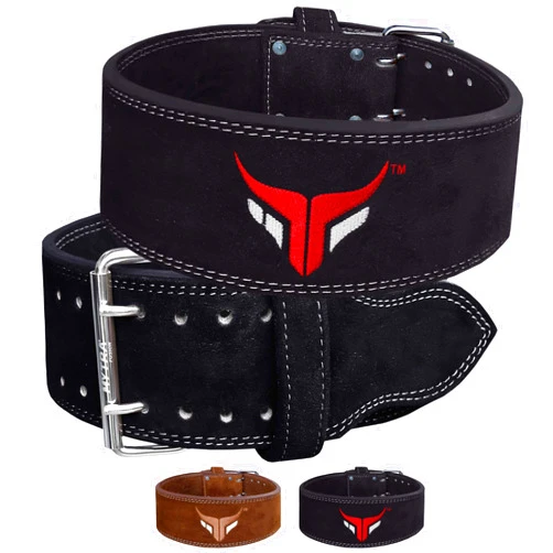 Mytra Fusion Weight Lifting Belt Double Prong Buckle Power Lifting Belt Leather Weightlifting Belt for Training Gym Workout