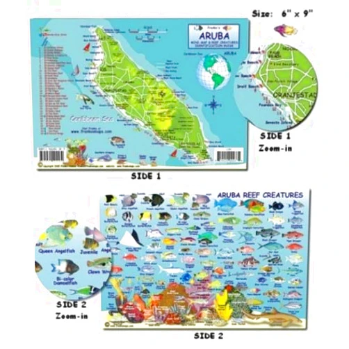 Franko Maps Aruba Reef Creatures Fish ID for Scuba Divers and Snorkelers