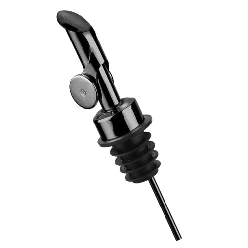 Generic 2 pack Olive Oil Spout for Olive Oil Dispenser - Oil Pourer For Kitchen - Hygienic One Handed Open Close Mechanism Keeps Oil Fresh. Dust Caps,Pour Spout Cover (Black)