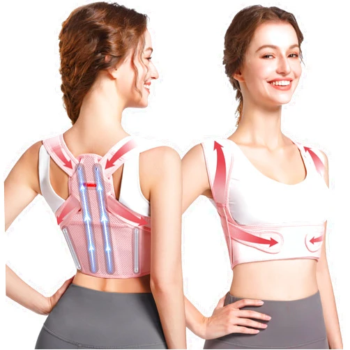 Fit Geno Posture Corrector for Women: Adjustable Lightweight Upper Back Brace for Neck Shoulder & Upper Back Pain Relief - Improve Posture Correct Hunchback Slouching Kyphosis Invisible Under Clothes (XS/S Under Bust 26