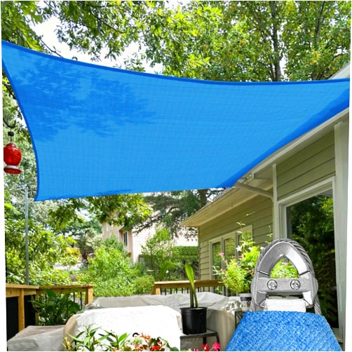 TANG Sunshades Depot 8' x 16' Blue Rectangle Super Ring Sun Shade Sail Canopy Structure, Super Durable Heavy Duty, Reinforced Corners, Edges & 260 GSM Permeable Fabric