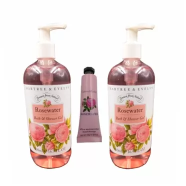 Crabtree & Evelyn Set Crabtree & Evelyn 2 x 16.9 fl,oz Rosewater Bath & Shower Gel + Hand Cream