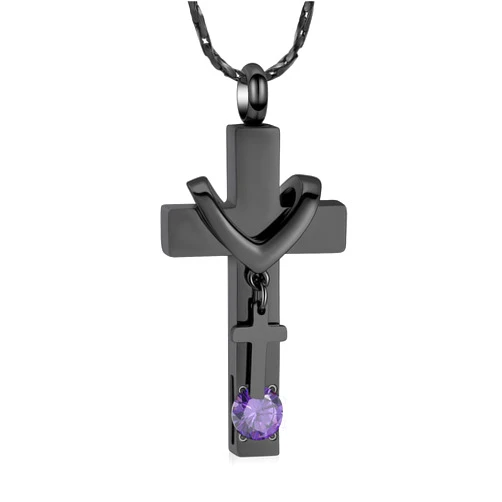 Imrsanl Cremation Jewelry for Ashes Pendants Double Cross Urn Necklace Memorial Locket Funeral Cremains Keepsake Jewelry for Human Ashes