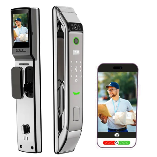 We Technology Smart Wi-Fi Door Lock with 3D Face Recognition, Fingerprint, Passcode, IC Card & Key, Video Doorbell & Intercom, Keyless Mortise Lock, USmart App Compatible
