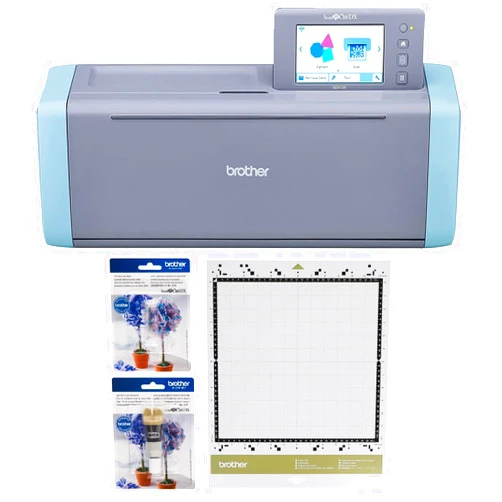 Brother ScanNCut SDX125e DIY Cutting Machine with Scanner, Plus Thin Fabric Auto Blade and Holder, CADXMATF12 Fabric Mat