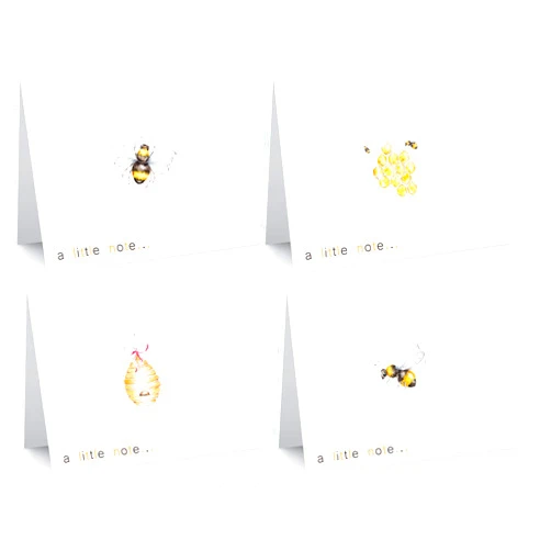 The lazy panda card company 20 Blank Cute All Occasion Bee Greeting Cards made from Recycled paper (Bee Note Cards)