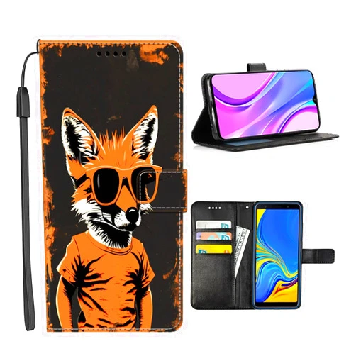 DAFEI Wallet Case for Samsung Galaxy S24 S23 S23+ S22 S22+ S21 S21+ S20 S20+ S10 S10+ S9 S9+ S8 S7 Edge S6 Plus Ultra FE S10e 4G/5G with Fox-Bk110 Design PU Leather Flip Folio Kickstand