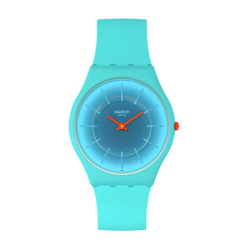Swatch Unisex Casual Blue Watch Bio-sourced Material Quartz Radiantly Teal
