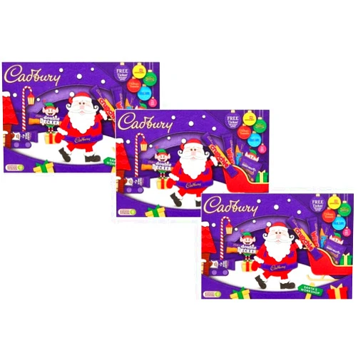 Cadbury Christmas Chocolate Gift Box - Cadbury Santa Chocolate Selection Box 125g (Pack of 3)