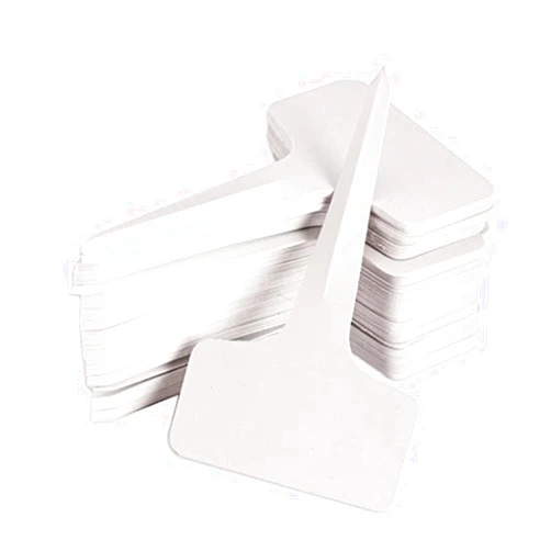 KINGLAKE 100 Pcs 6 x10cm Plastic Plant T-Type Tags Nursery Garden Labels