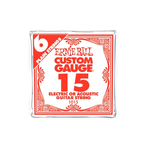 Ernie Ball Nickel Plain Single Guitar String .015 Gauge 6-Pack
