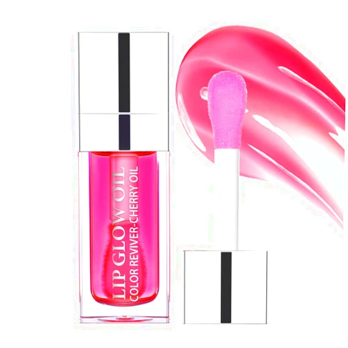 Eliversion Hydrating Lip Glow Oil, Moisturizing Lip Oil Gloss, Transparent Tinted Lip Balm, Transparent Toot Lip Oil, Plumping Lip Gloss, Long Lasting Nourishing Non-sticky (Raspberry)