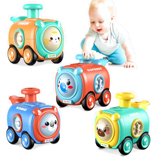 OUGEP Animal Car Gifts Press and Go Educational Whistle Toys for Over 18 Months+ Boy Girl Birthday Gifts for Baby Toys