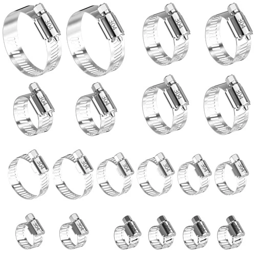 TVINLIK Hose Clamps Stainless Steel Assortment Kit 1/4