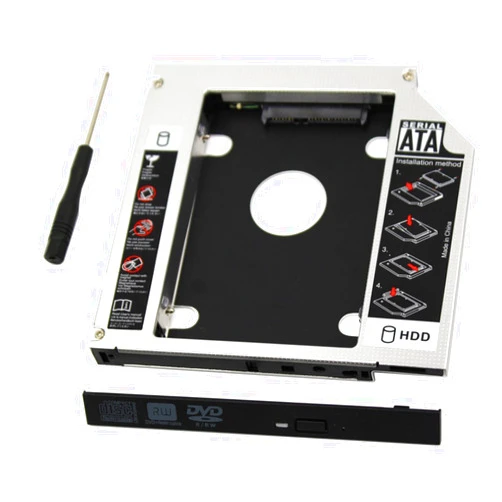 SZYIKUER SATA Hard Drive Caddy, Universal 9.5 mm SATA to SATA 2nd SSD HDD Hard Drive Caddy Adapter Tray Enclosures for DELL HP Lenovo ThinkPad ACER Gateway ASUS Sony Samsung MSI Laptop