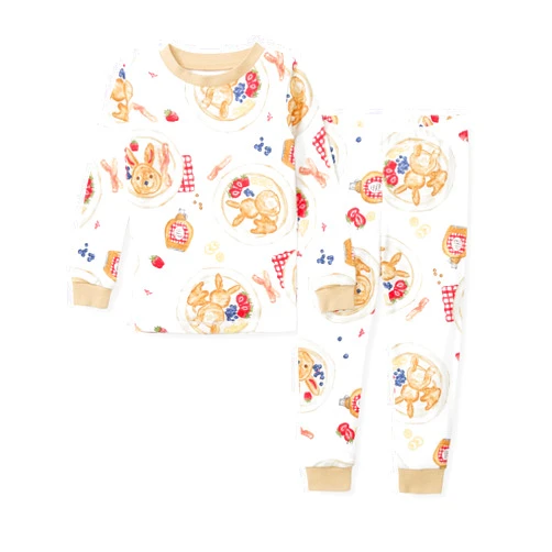 Burt's Bees Baby Baby Boys' Pajamas, 2-Piece Long Sleeve Tee and Long Pant Cotton PJ Set, Sizes for 12 Months to 12 Years