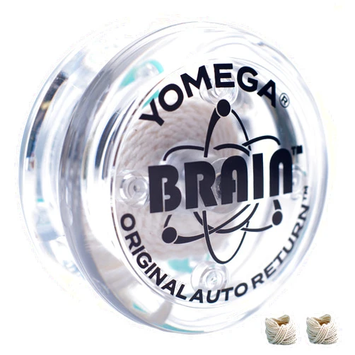 Yomega The Original Brain - Professional Yoyo for Kids and Beginners, Responsive Auto Return Yo Yo Best for String Tricks + Extra 2 Strings & 3 Month Warranty (Clear)