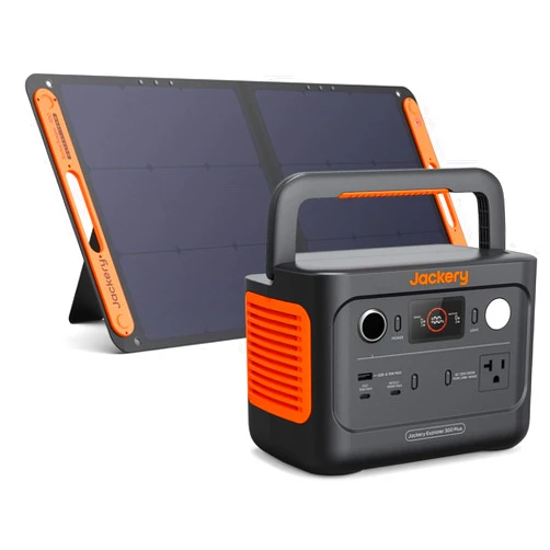 Jackery Solar Generator 300 Plus Portable Power Station with 1X SolarSaga 100W Solar Panel, 288Wh Backup LiFePO4 Battery, 300W AC Outlet for RV, Outdoors, Camping, Traveling, and Emergencies