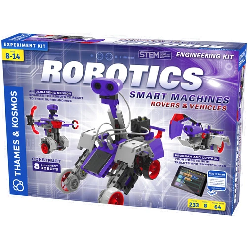 Thames & Kosmos | Robotics Smart Machines: Rovers & Vehicles | Kids 8+ | STEM Kit builds 8 Robots | Color Manual to help with assembly | Requires tablet or smartphone