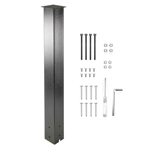 MIOZON In-Ground Black Mounting Post, 43 x 5 x 5 Inches, Compatible with Mailboxes