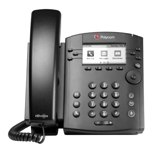 Polycom VVX 310 6-line Desktop Phone, Power Supply Included (Renewed)