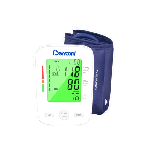 Berrcom Upper Arm Blood Pressure Monitor for Home Use, Automatic Digital BP Machine with Large LED Backlit Display, 2×99 Memory, Adjustable Cuff (8.7