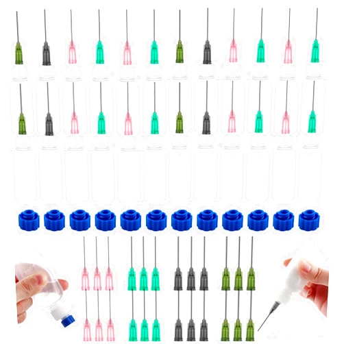 BAOFALI 30PCS Glue Applicators Bottles,30ml Plastic Squeezable Dropper Bottles with Blunt Needle Tip 14ga 16ga 18ga 20ga for Glue Applications,Paint Quilling Craft and Oil Squeezable Dropper Bottles Crafting