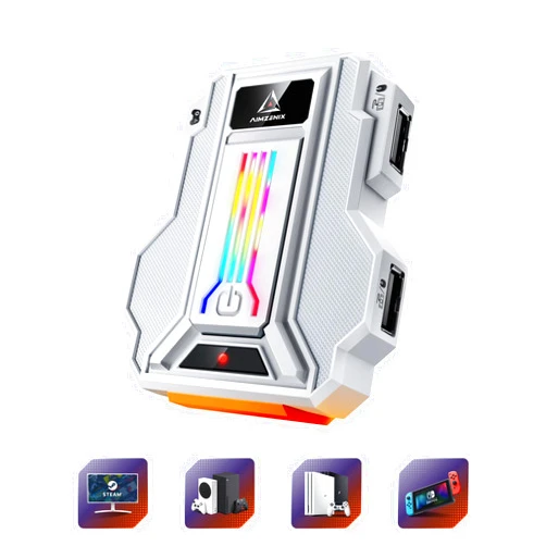 AIMZENIX Striker PRO Keyboard and Mouse Adapter for PS4, PS3, Switch, PC, Xbox One, Xbox 360, Xbox Series S/X - Supports Headphones, APP Real-time Adjustment, White, 【Latest Version: 3016】