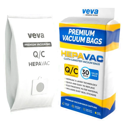 VEVA 30 Pack VEVA Premium HEPA Vacuum Bags Type Q Cloth Bag compatible with Kenmore Sears canister vacuum cleaners replacement Style C, CQ, 5055, 50557, 50558, 53292, 53291 bags