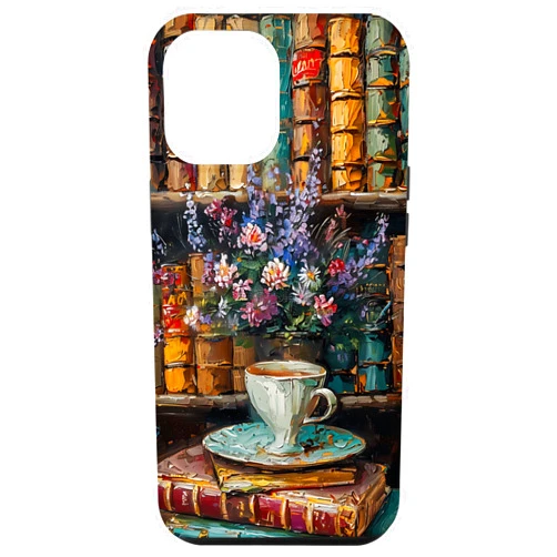 Books Coffee and Flowers Vintage Library Bibliomane lovers Case for iPhone 12 Pro Max