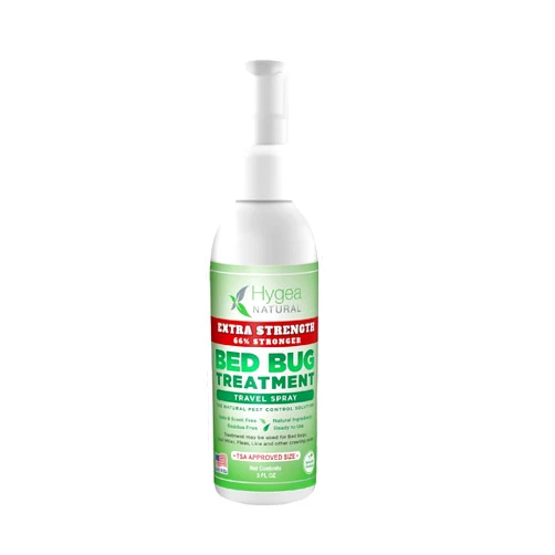 Hygea Natural Extra Strength Bed Bug & Mite Natural Travel Spray, TSA Approved Size, Child & Pet-Friendly, Stain & Odor Free, for Hotel, Suitcase, Backpack, Shoes, 66% Stronger Natural Formula(3oz)