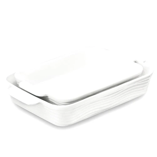 SIDUCAL Bakeware Set of 2, Ceramic Baking Dish for Oven, Baking Pans Set for Cooking, Cake Dinner, Kitchen -White