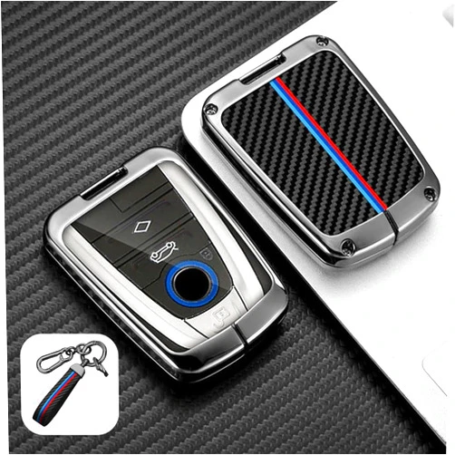 TOPOND for BMW i3 i8 Key Fob Cover with Keychain Key Ring, Premium Soft TPU Full Protector Smart 4 Buttons Key Fob case for BMW i3 i8 BMW i Key Cover