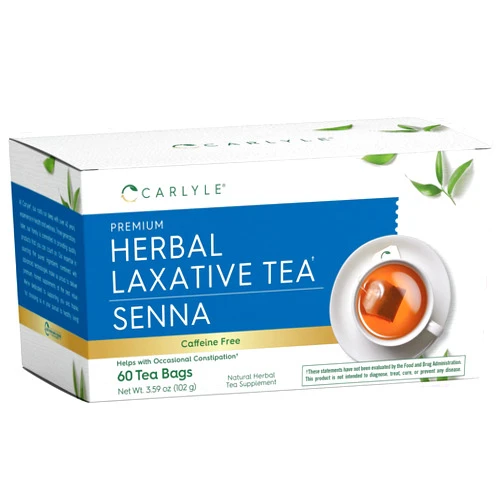 Carlyle Herbal Laxative Senna Leaf Tea | 60 Tea Bags | No Caffeine | Helps with Occasional Constipation | Vegetarian, Non-GMO & Gluten Free