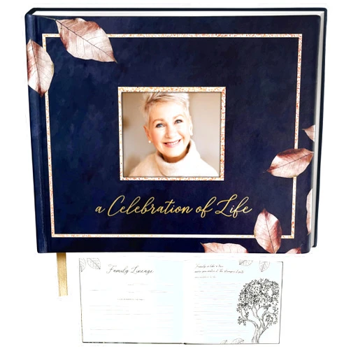 Generic Funeral Guest Book Semi-Leather Hard Cover (Pu Leather), Beautiful Design Guest Book for Funeral, Funeral Guest Book for Memorial Service, Memorial Service Guest Book