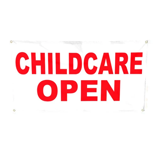 Fastasticdeals Vinyl Banner Multiple Sizes Childcare Open Red Health Care Outdoor Weatherproof Industrial Yard Signs 8 Grommets 48x96Inches