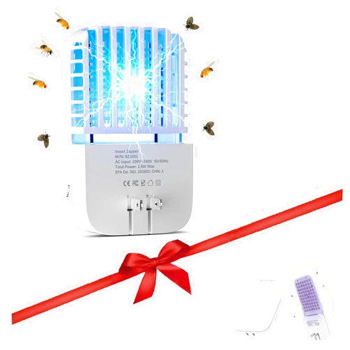 Mosalogic Fly Insect Trap with Bug Zapper for Indoor Use- Compact but Powerful Fly Insect Killer UV Fly Trap for Gnat, Bug,Moth, Fruit Flies