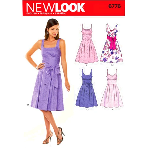 Wilton New Look Sewing Pattern 6776 Misses Dresses, Size A (8-10-12-14-16-18)