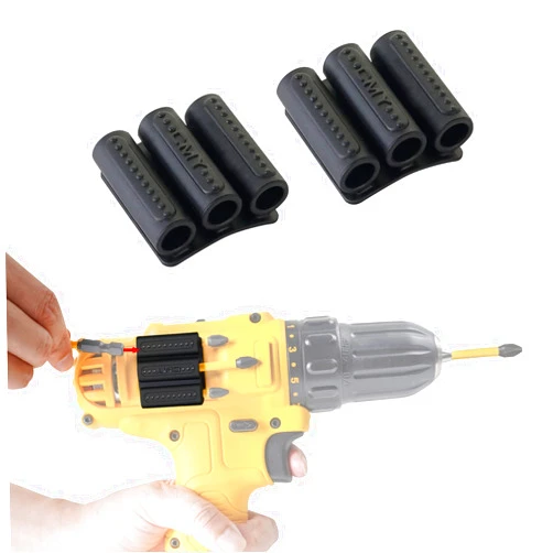 CNCSS Drill Bit Holder Tool Holster for DEWALT Milwaukee - Pack of 2 - Carry up to 6 Driver Bits on The Side of Your Power Drill or Driver