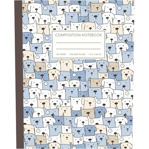 By Wiki Kaye (Author) Composition Notebook College Ruled 120 Pages: Blue Beige Yellow Cute Cat Dog Notebook | Journal For School, College, Office, Work | Journal For Kids ... 7.5x 9.25 | A Perfect Gift For Any Occasion