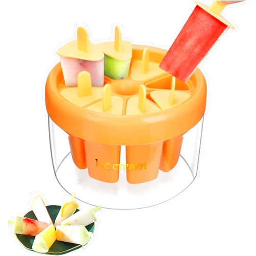 GerlWorld Popsicle Molds, Mini Popsicle Mould for Kids, Reusable DIY 8 Pieces Ice Pop Mould for Homemade, Upgrade Ice Cream Mold for Kids with Stick and Ice Box, Easy Release Popsicle Maker, BPA-FREE…
