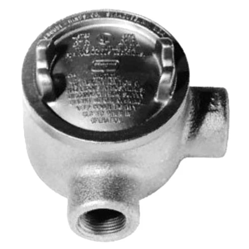 Crouse-Hinds GUAL26 Electrogalvanized and Aluminum Acrylic Paint Feraloy Iron Alloy Conduit Outlet Box With Cover 3 Inch 13.5 Cubic-Inch Series GUAL Condulet