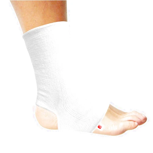 Azmec Ankle Support Sleeve Open Heel, Light Elastic & Breathable Knitted Fabric for Sprained Ankle, Achilles Tendonitis, Plantar Fasciitis, & Injured Foot Medium Compression - For Men Women Kids - Right or Left Foot (Large)