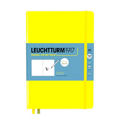 Leuchtturm1917 - Medium A5 Hardcover Sketchbook (Lemon) - 112 Pages of 150g/m² Paper